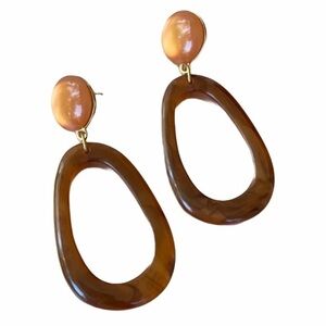 NWT Acrylic Brown Hoop Drop Earrings Multiple Pairs Available